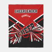 Voor een Cheerleader 📣 - Red, Black & White 2 Fleece Deken (Voorkant)