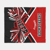 Voor een Cheerleader 📣 - Red, Black & White 2 Fleece Deken (Voorkant (Horizontaal))
