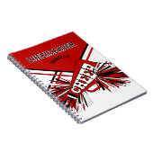 Voor een Cheerleader - Rood, wit en zwart Notitieboek (Rechterzijde)