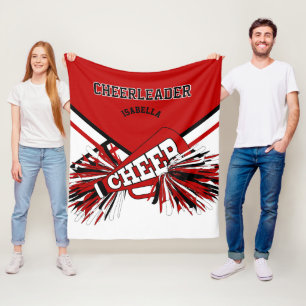 Voor een Cheerleader 📣 - Rood, Wit & Zwart Fleece Deken