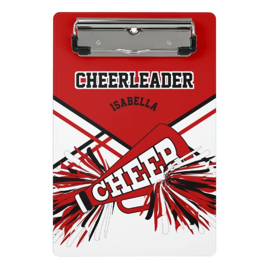 Voor een cheerleader - Rood, Zwart & Wit Mini Klembord (Voorkant)