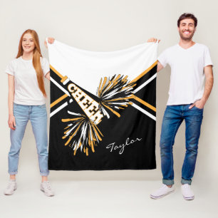 Voor een Cheerleader - White, Gold & Black - Small Fleece Deken