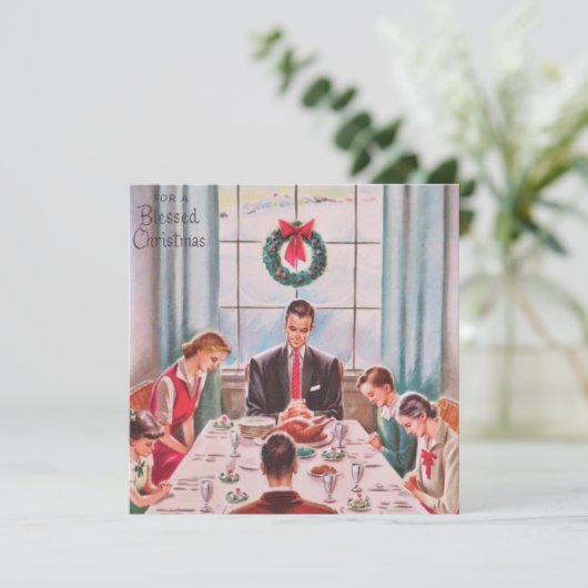 voor een gezegend kerstdiner feestdagenkaart (Staand voorkant)