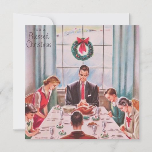 voor een gezegend kerstdiner feestdagenkaart (Voorkant)