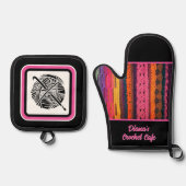 Voor een haakminnende Cook Oven Mitt & Pot Houders Ovenwant & Pannenlap Set (Voorkant)