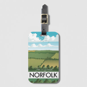 Voor een pauze Norfolk reisposter Two-Tone Coffee Bagagelabel