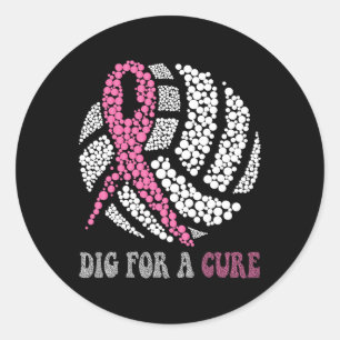Voor een remedie Borstkanker Dot Style Volleybal R Ronde Sticker
