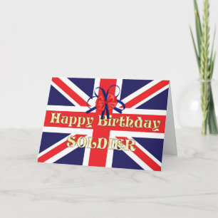 Voor een soldaat, een Birthday-kaart met een Unief Kaart