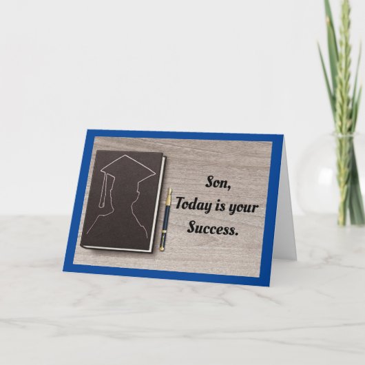 Voor een Son Afstuderen Folded Wenskaart Kaart (Voorkant)