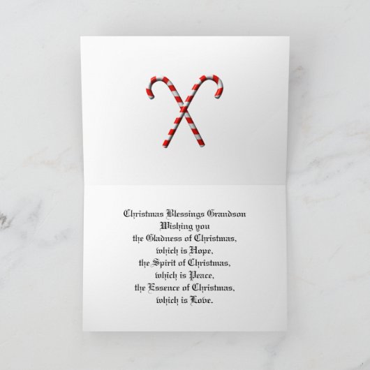 Voor een speciale kleinzoon feestdagen kaart (Binnen)