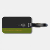 Voor een tennisspeler reis, een zwart en groen bagagelabel (Achterkant horizontaal)