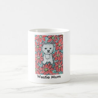 VOOR EEN WESTIEMUM MET EEN POINSETTIAS-Kerstmis Koffiemok