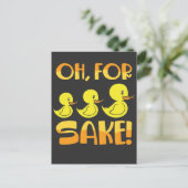 Voor eenden: Sake Duck Pun Rubber Duckies Briefkaart (Staand voorkant)