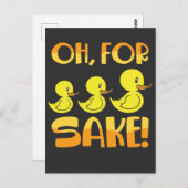 Voor eenden: Sake Duck Pun Rubber Duckies Briefkaart (Voorkant / Achterkant)
