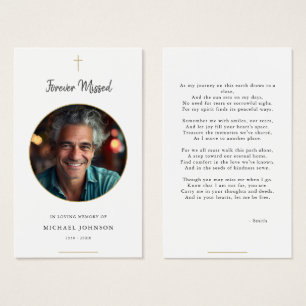 Voor eeuwig gemist gouden katholieke begrafenis ge visitekaartje