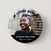 Voor eeuwig in ons hart Herdenking Memorial Button (Voorkant)