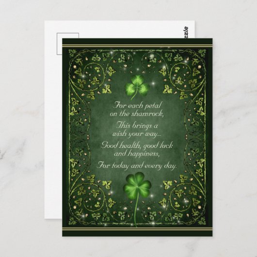 Voor elk petal op het Shamrock - Irish Gezegde Briefkaart (Voorkant / Achterkant)