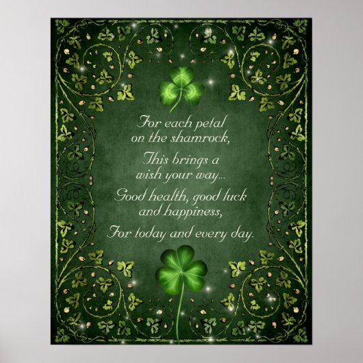 Voor elk petal op het Shamrock - Irish Gezegde Poster (Voorkant)