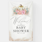 Voor elke partij - pompoen roze bloemen spandoek (Verticaal)