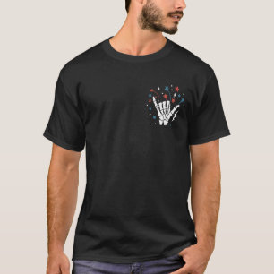 (Voor en achter) Chill The Fourth Out Skelet T-shirt