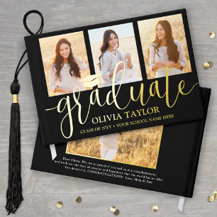 Voor- en achterfoto's Afstuderen Black Keepsake Re Gastenboek