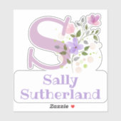 Voor- en achternamen plus Initiaal Sticker uitsned (Vel)