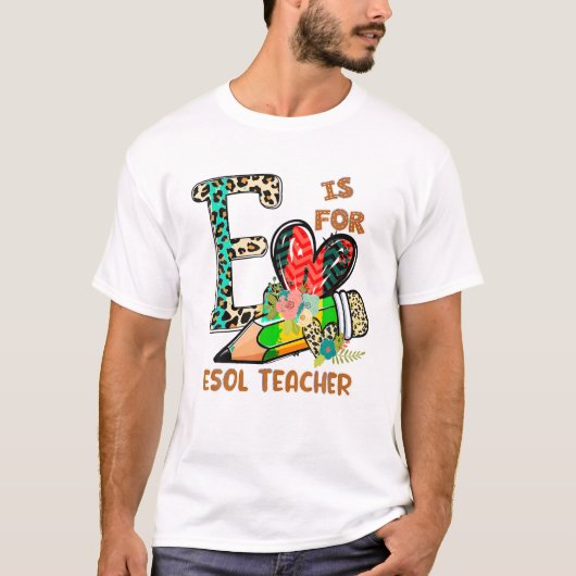 Voor ESOL Teacher Leopard T-shirt (Voorkant)