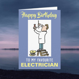 Voor Favoriete Elektrische Fitter Happy Birthday Kaart