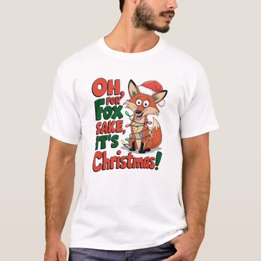 Voor Fox sake is het kerst! grappig T-shirt (Voorkant)