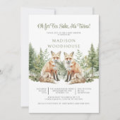 Voor Fox Sake is het Twins Baby shower Invitation Kaart (Voorkant)