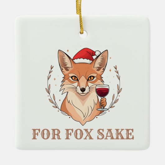 Voor Fox Sake Keramisch Ornament (Voorkant)