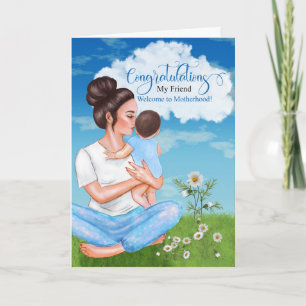 voor Friend New Baby Gefeliciteerd Baby Boy Kaart