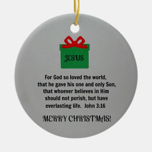 Voor God die zo van de wereld hield... Keramisch Ornament (Voorkant)