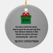 Voor God die zo van de wereld hield... Keramisch Ornament (Achterkant)