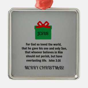 Voor God die zo van de wereld hield... Metalen Ornament