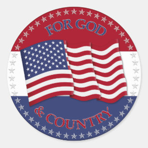 Voor God en het land met de vlag van de Verenigde  Ronde Sticker
