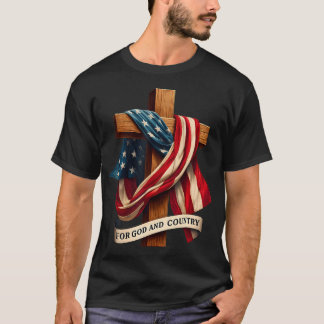 Voor God en Land Kruis Christelijke Patriottische  T-shirt