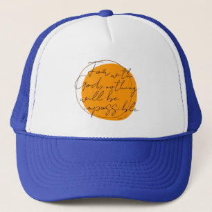 Voor God met blauw Trucker Pet