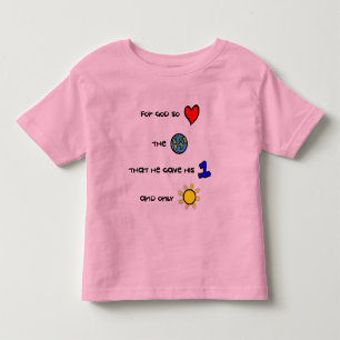 Voor God zo geliefd als het wereldpeuter t-shirt