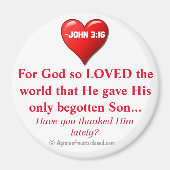 Voor God zo geliefd bij de wereld John 3:16 Magneet (Voorkant)
