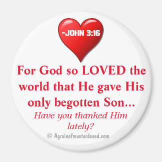Voor God zo geliefd bij de wereld John 3:16 Magneet