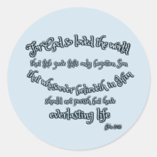 Voor God Zo Geliefd de Wereld Johannes 3.16 Ronde Sticker