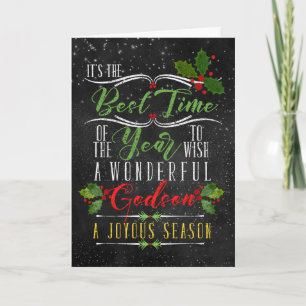 voor Godson Best Time of Year Kerstmis Feestdagen Kaart