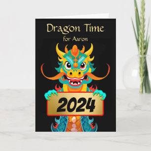 Voor Godson Chinees Nieuwjaar van de Drakenvakanti Feestdagen Kaart