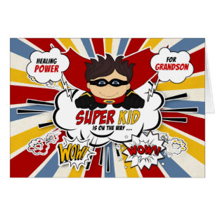 voor Grandson Get Well Boy Superheld Comic Book
