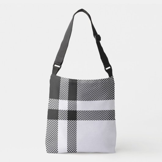 Voor haar eenvoudige moderne zwarte en witte uniek crossbody tas (Voorkant)