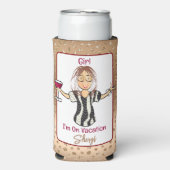 Voor haar grappige Gezegde glitter Cartoon vakanti (Seltzer Voorkant)