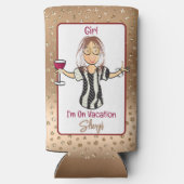 Voor haar grappige Gezegde glitter Cartoon vakanti (Achterkant)