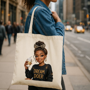 Voor haar promotionele moderne bazin-babe tote bag