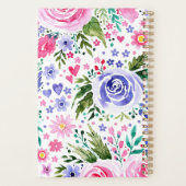 Voor haar roze Waterverf Floral Positive Planner (Achterkant)